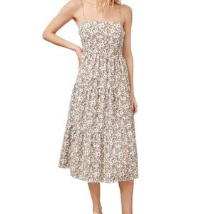 Rails Floral Midi Dress - Cream and Brown